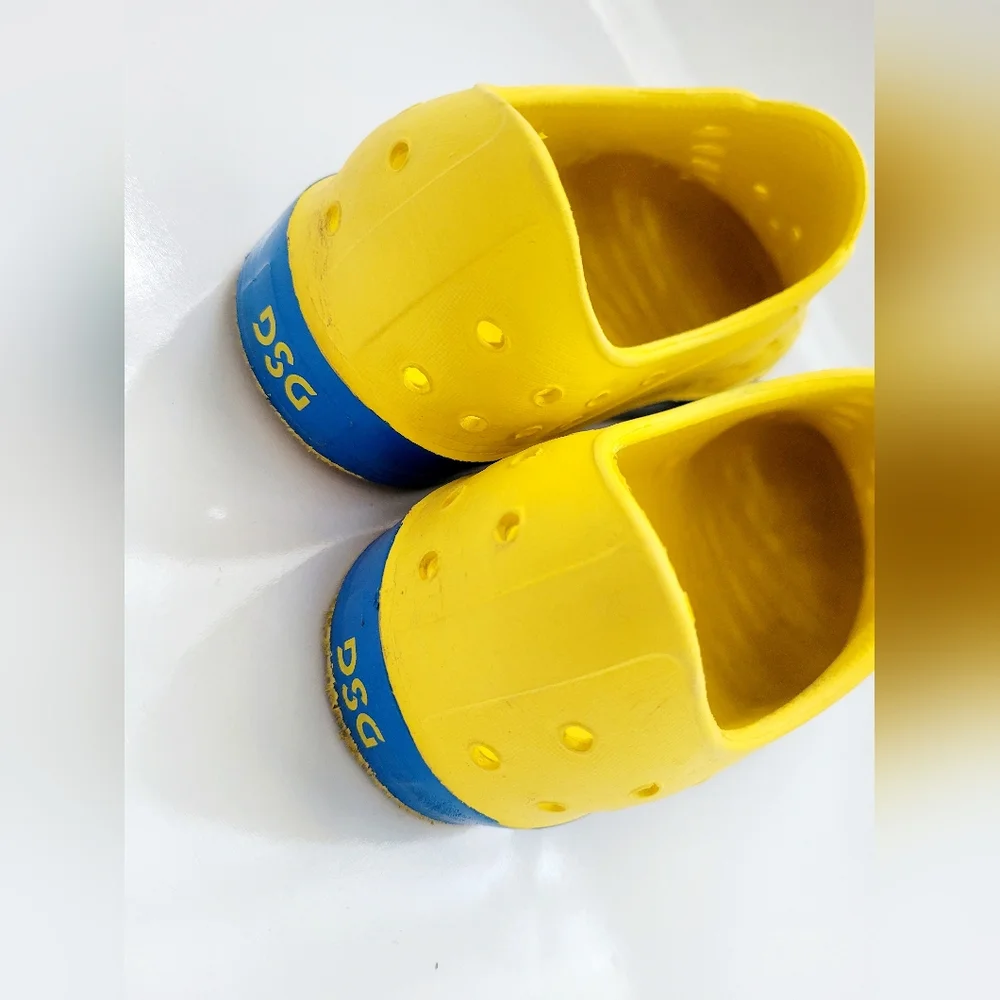 DSG Kid's Water Shoes Slip on Lightweight Perforated EVA Yellow/Blue 3-4Y